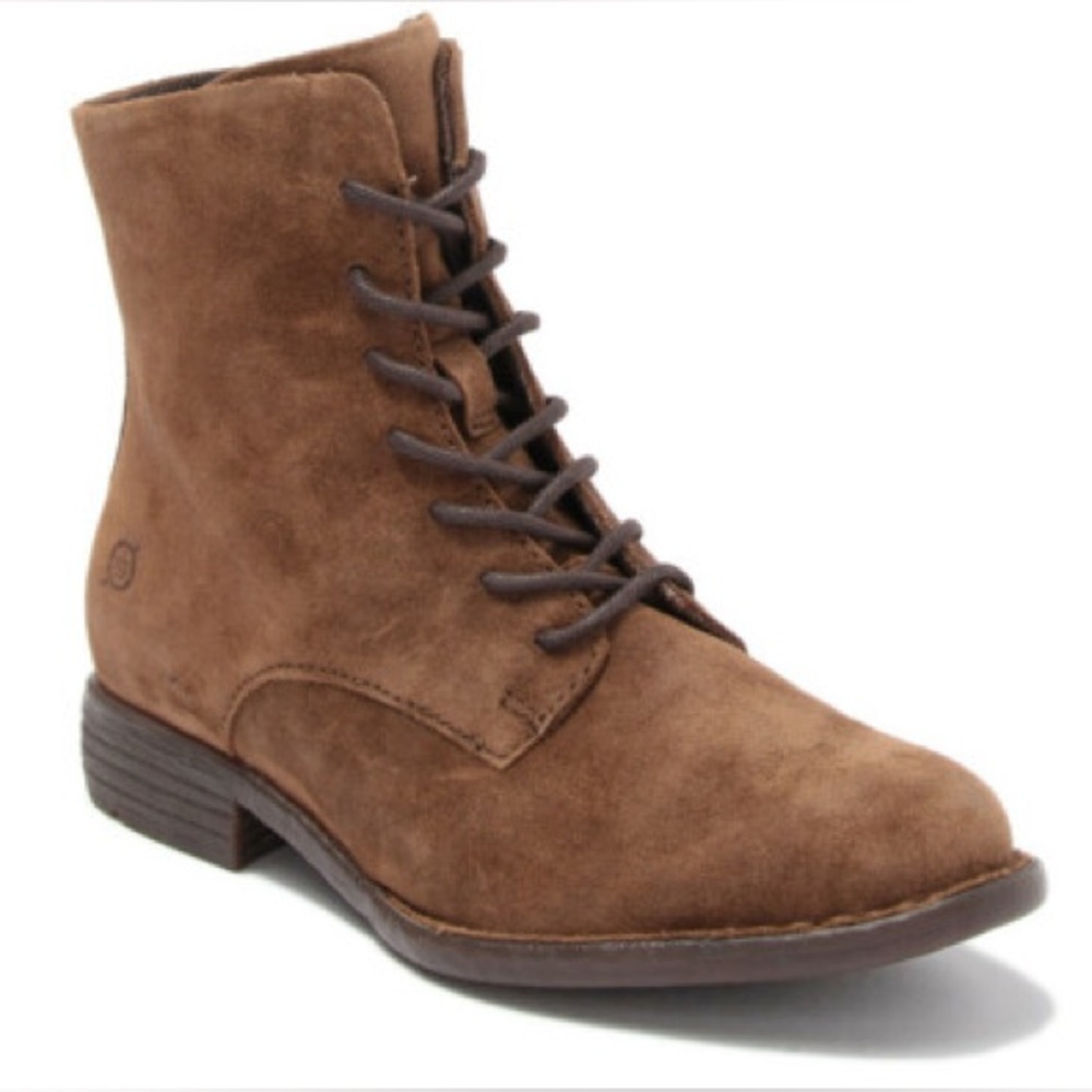 Born Brown Suede Lace-Up Boots